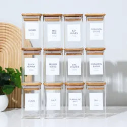 Seasoning Spice Jar with Stickers— Organize Your Kitchen Like a Chef
